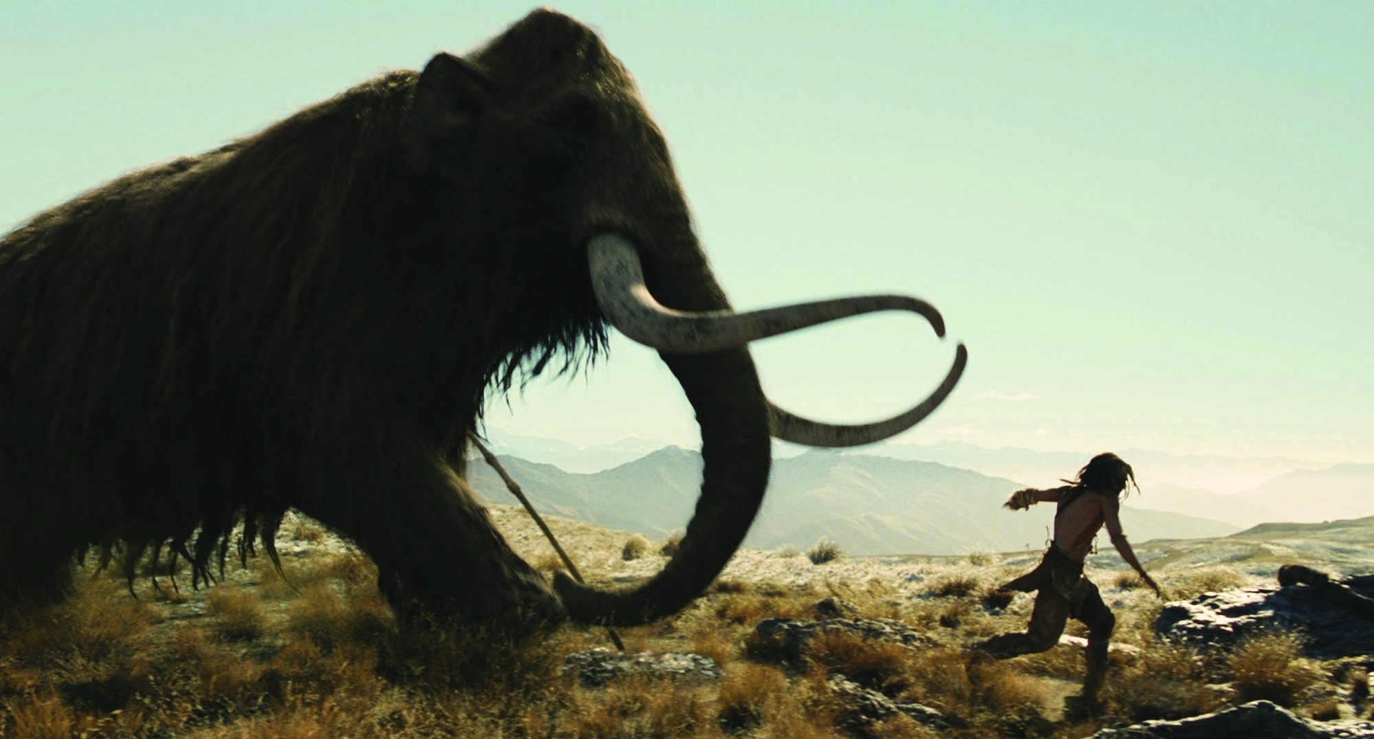 Steven Strait pursued by a mammoth in 10,000 BC (2008)