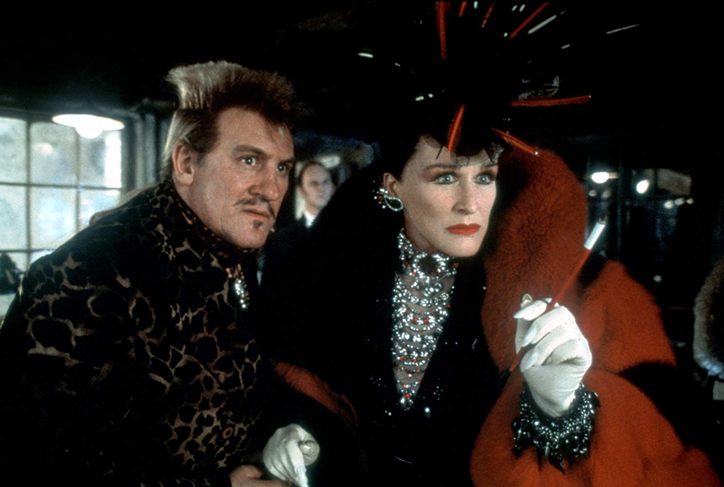 Glenn Close back again as Cruella DeVil, along with Gerard Depardieu as French furrier Jean-Pierre Le Pelt in 102 Dalmatians (2000)