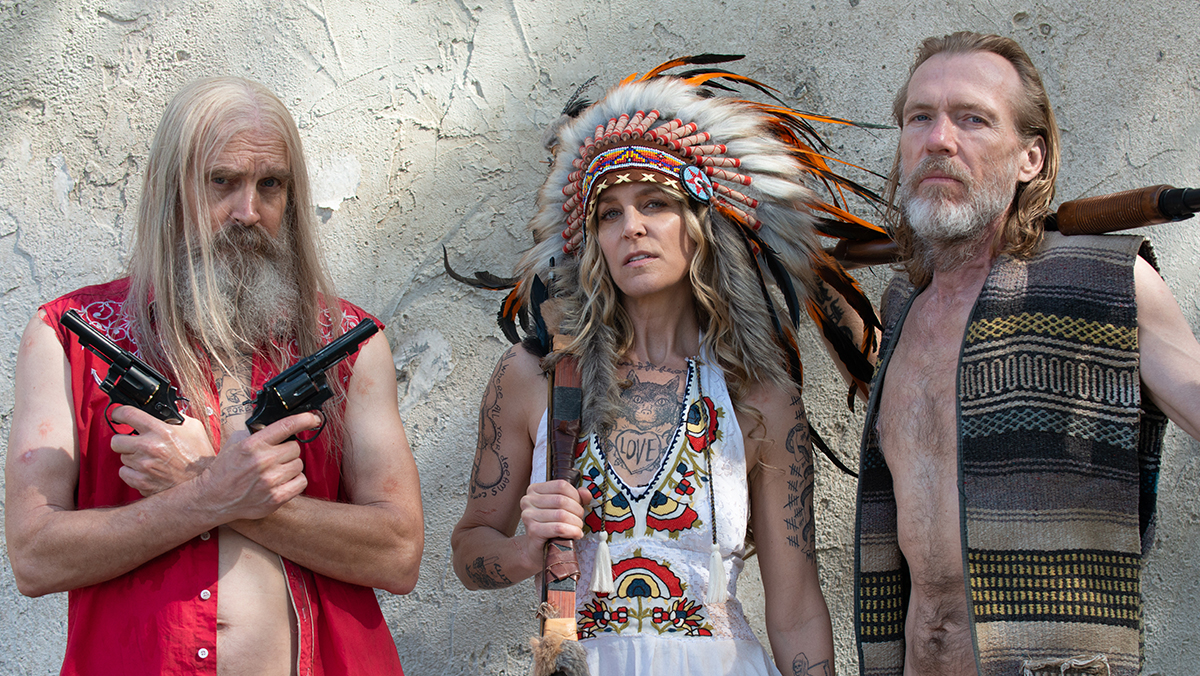 Return of the Firefly Gang - (l to r) Otis Driftwood (Bill Moseley), Baby (Sheri Moon Zombie) and Winslow Foxworth Coltrane (Richard Brake) in 3 from Hell (2019)