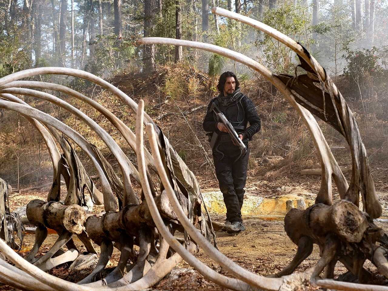 Adam Driver on prehistoric Earth in 65 (2023)