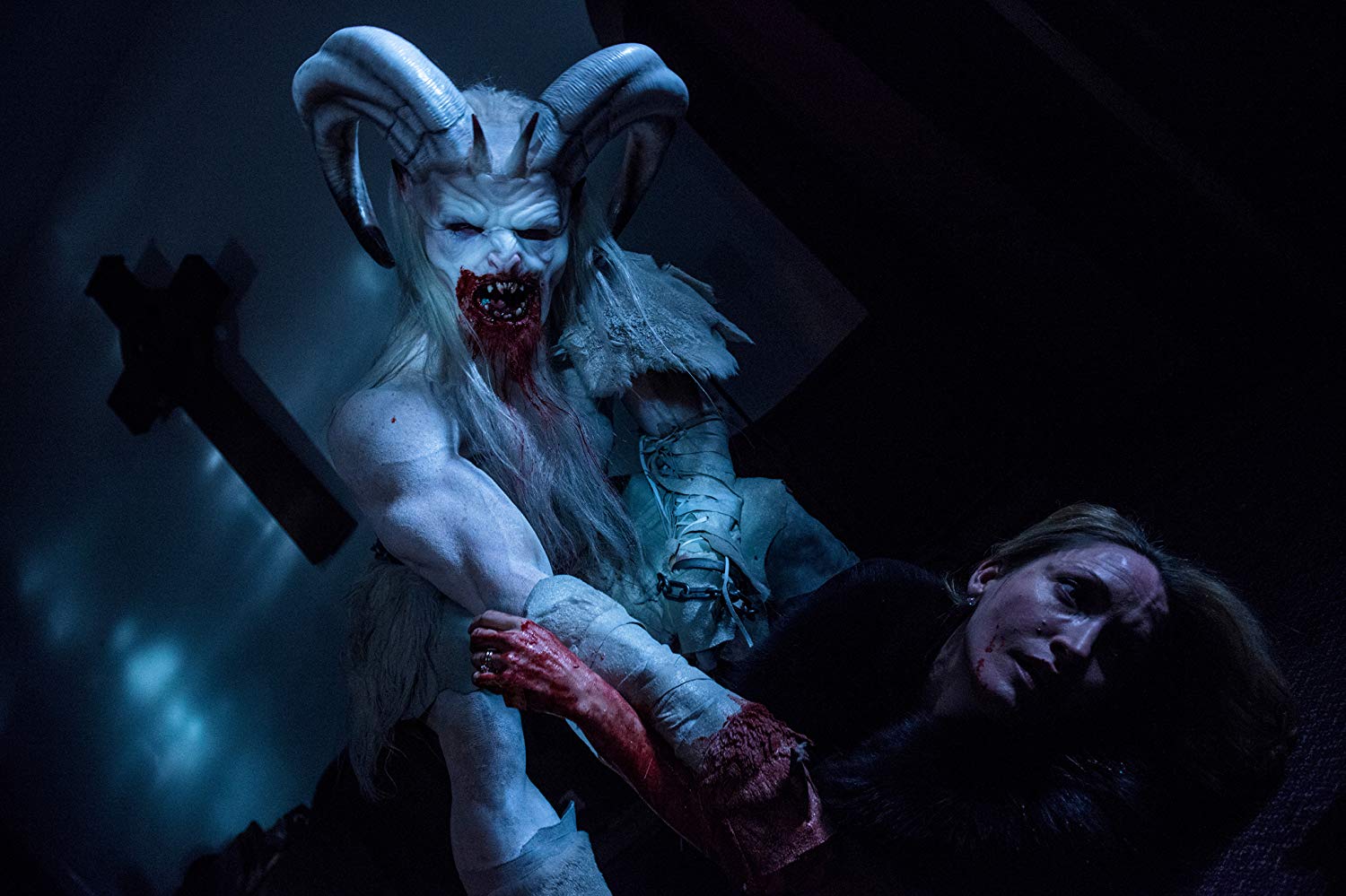 Michelle Nolden attacked by Krampus in A Christmas Horror Story (2015) poster