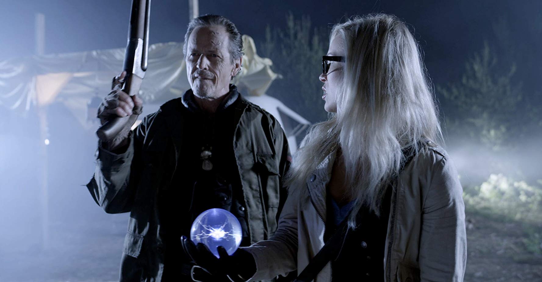 Zombie hunter Stephen McHattie and his assistant Emilie Ullerup in A Little Bit Zombie (2012)