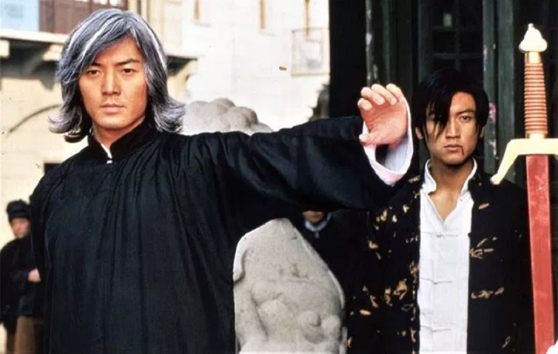 Ekin Cheng as Hero and son Nicholas Tse in A Man Called Hero (1999)