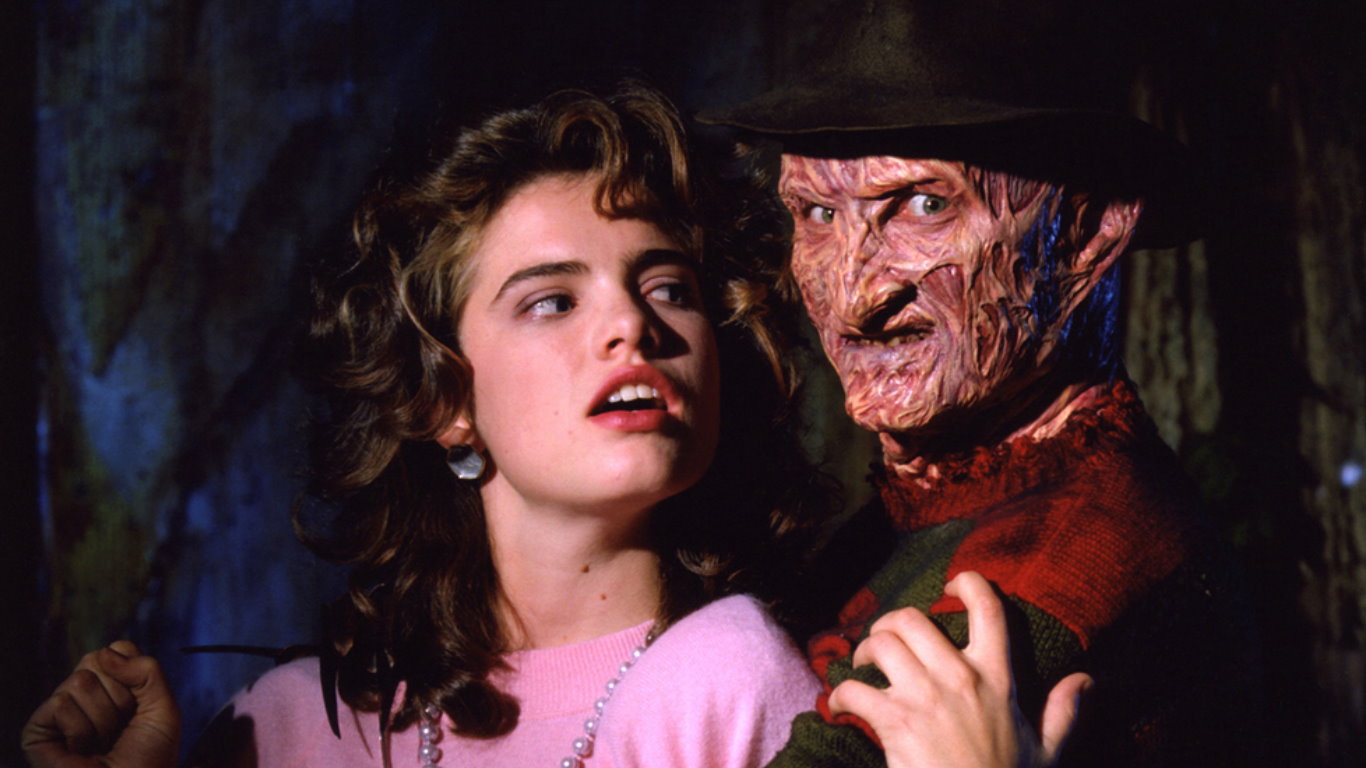 Nancy Thompson (Heather Langenkamp) and Freddy Krueger (Robert Englund) in A Nightmare on Elm Street (1984)