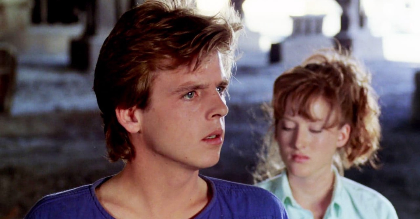 Jesse Walsh (Mark Patton) and Meryl Streep-lookalike girlfriend Kim Myers in A Nightmare on Elm Street Part II :Freddy's Revenge (1985)