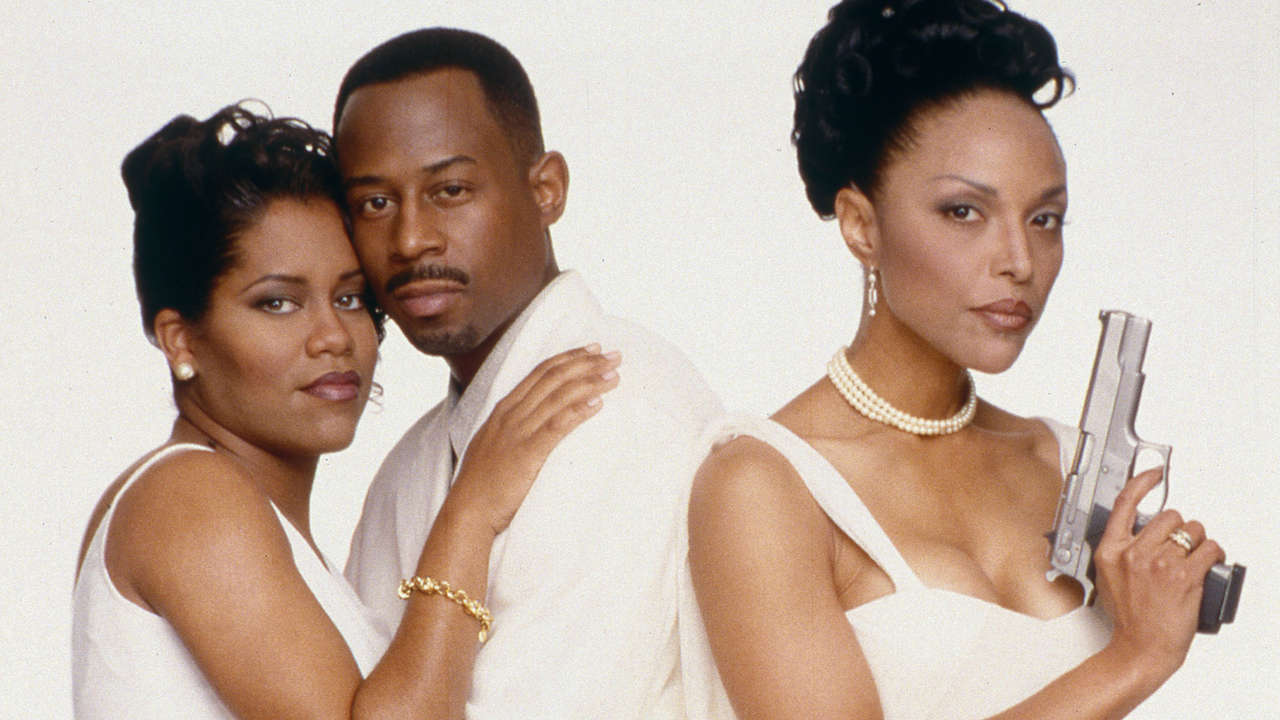 Martin Lawrence with childhood love Regina King while Lynn Whitfield plots revenge in A Thin Line Between Love and Hate (1996)