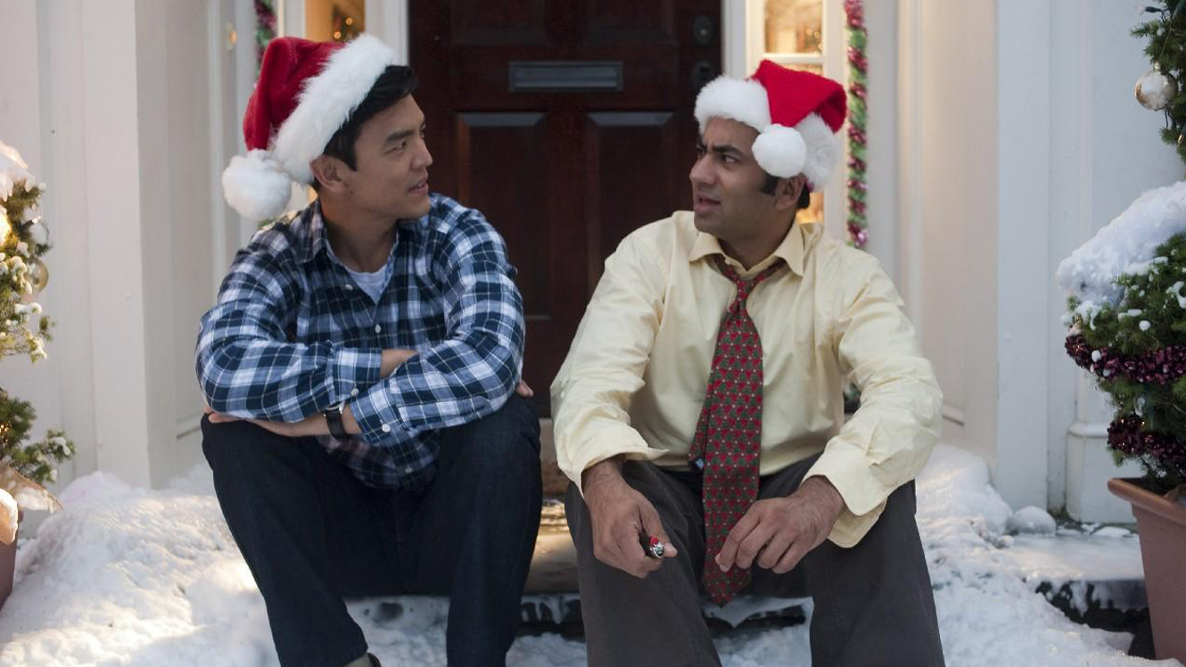 Harold (John Cho) and Kumar (Kal Penn) reuniting their friendship in A Very Harold and Kumar 3D Christmas (2011)