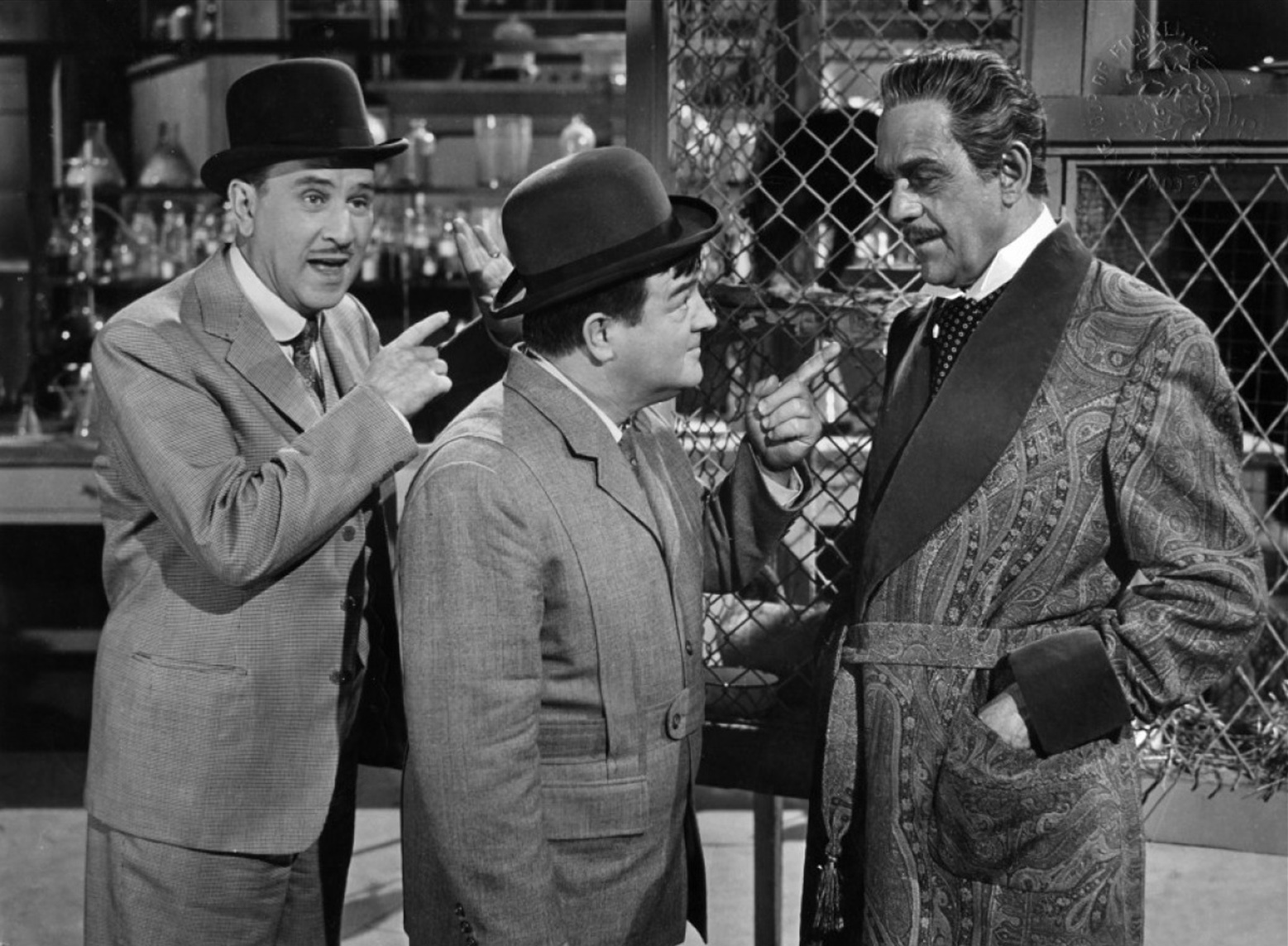 Bud Abbott and Lou Costello meet Boris Karloff in Abbott and Costello Meet Dr Jekyll and Mr Hyde (1953)