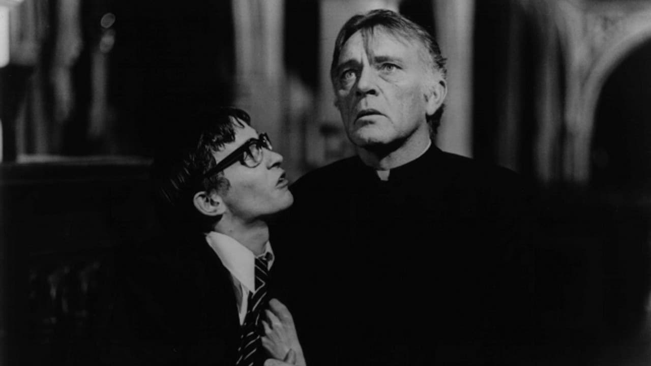 (l to r) Pupil Arthur Bryson (Dai Bradley) and the troubled Father Goddard (Richard Burton) in Absolution (1981)