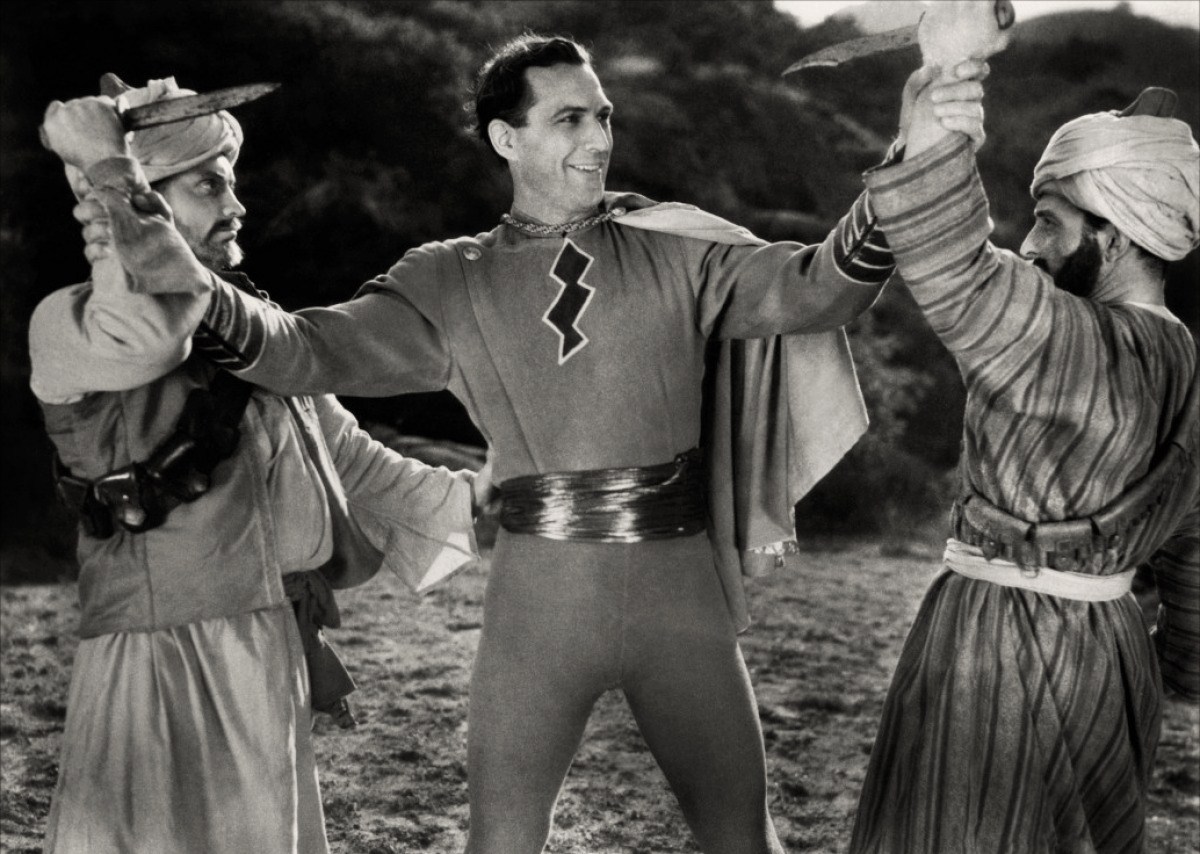 Captain Marvel (Tom Tyler) in action in Adventures of Captain Marvel (1941)