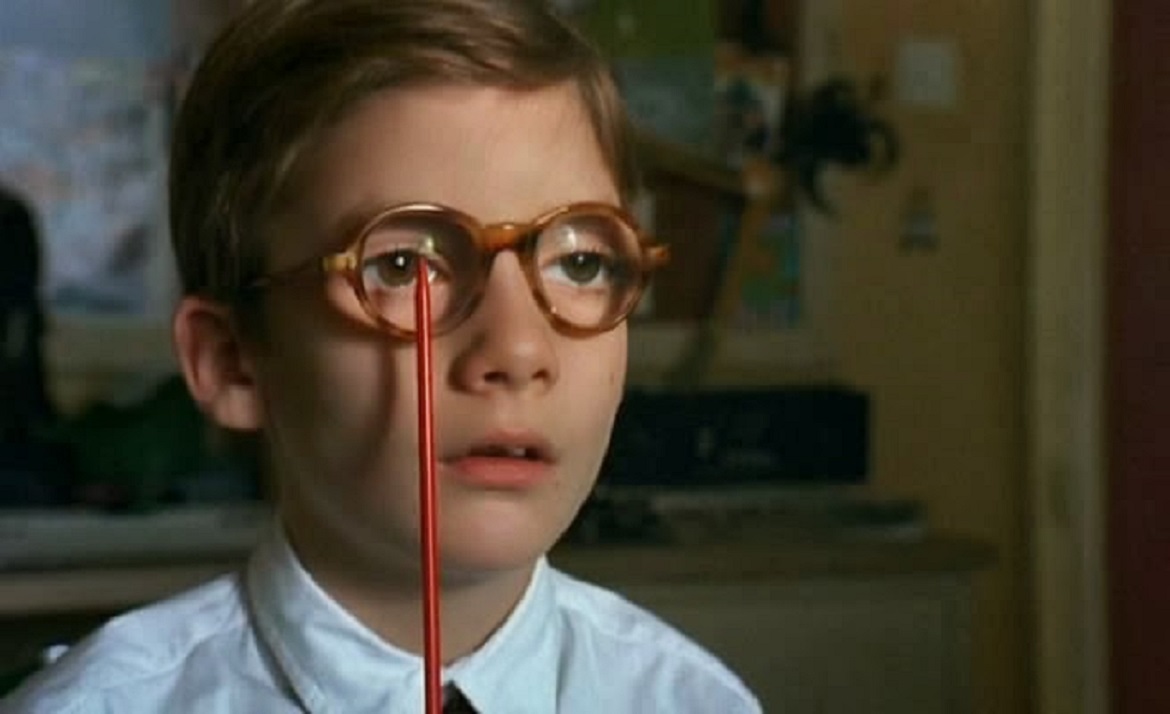 Ben Keyworth undergoes an eye exam in Afraid of the Dark (1991)