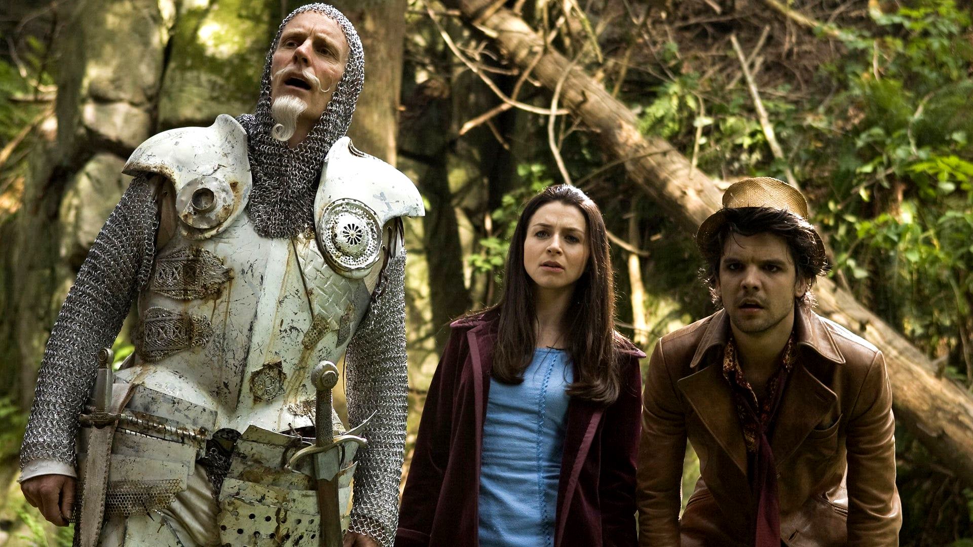 (l to r) The White Knight (Matt Frewer), Alice (Caterina Scorsone) and The Hatter (Andrew Lee Potts) in Alice (2009)