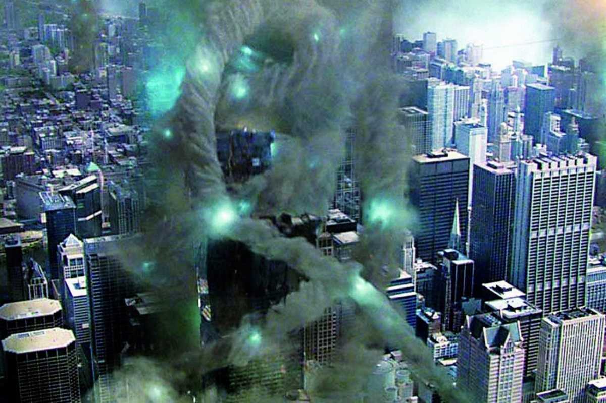 The alien tornado strikes in Alien Tornado (2012)