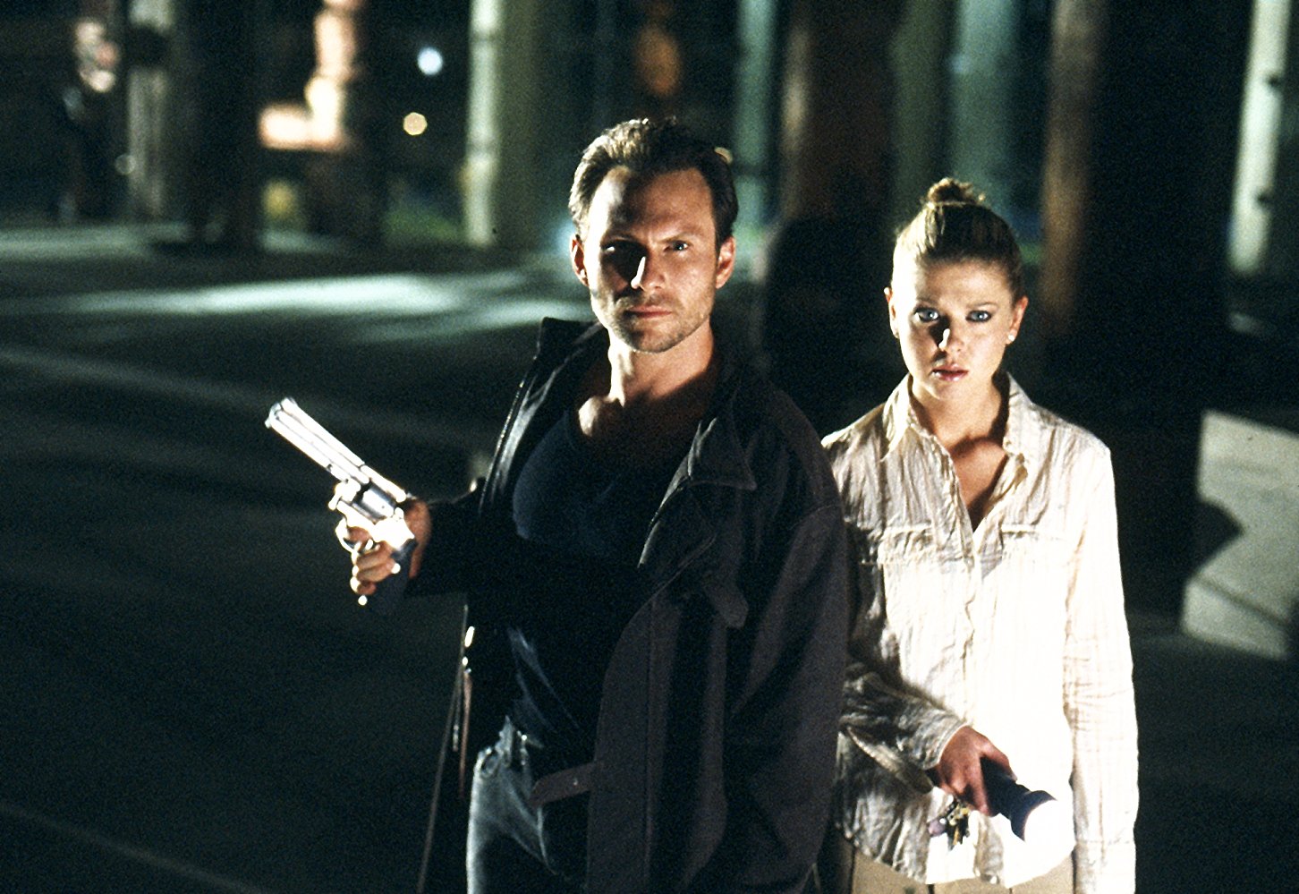 Christian Slater as Edward Carnby and Tara Reid as Aline Cedrac in Alone in the Dark (2005)