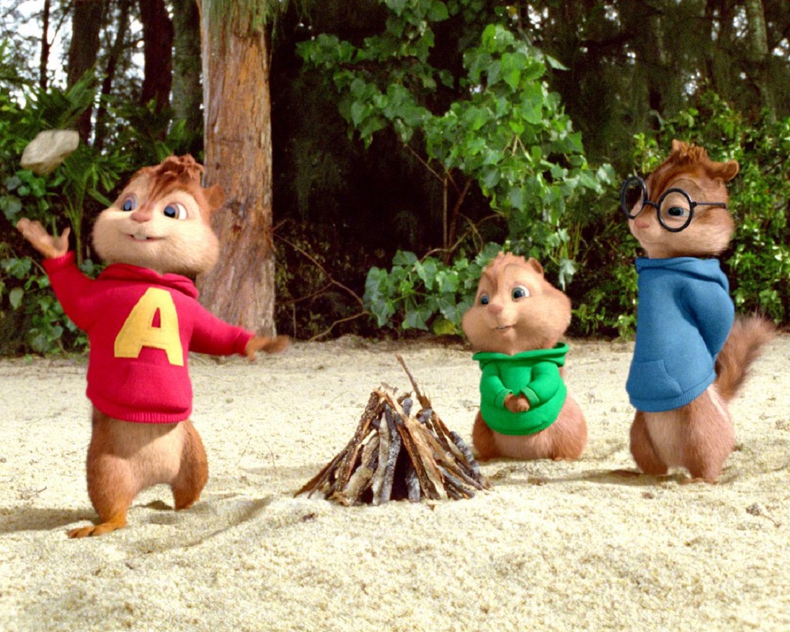 Alvin and the Chipmunks stranded on a desert island in Alvin and the Chipmunks: Chipwrecked (2011)