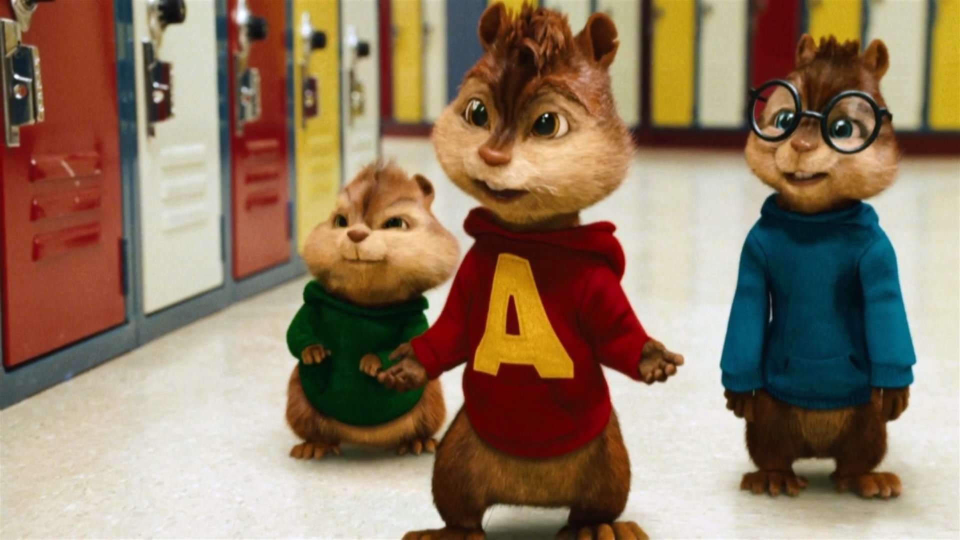 Alvin and the Chipmunks go to school in Alvin and the Chipmunks: The Squeakquel (2009)