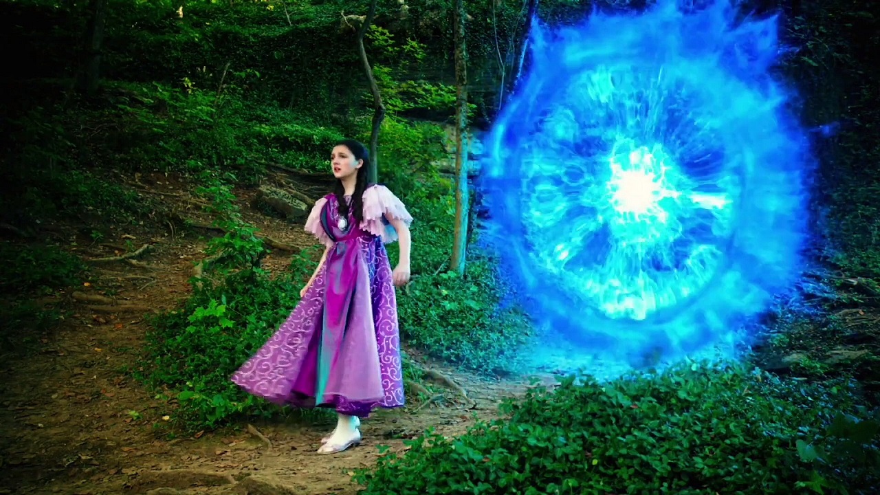 Princess Anastasia (Emily Carey) emerges through the time portal in Anastasia: Once Upon a Time (2020)