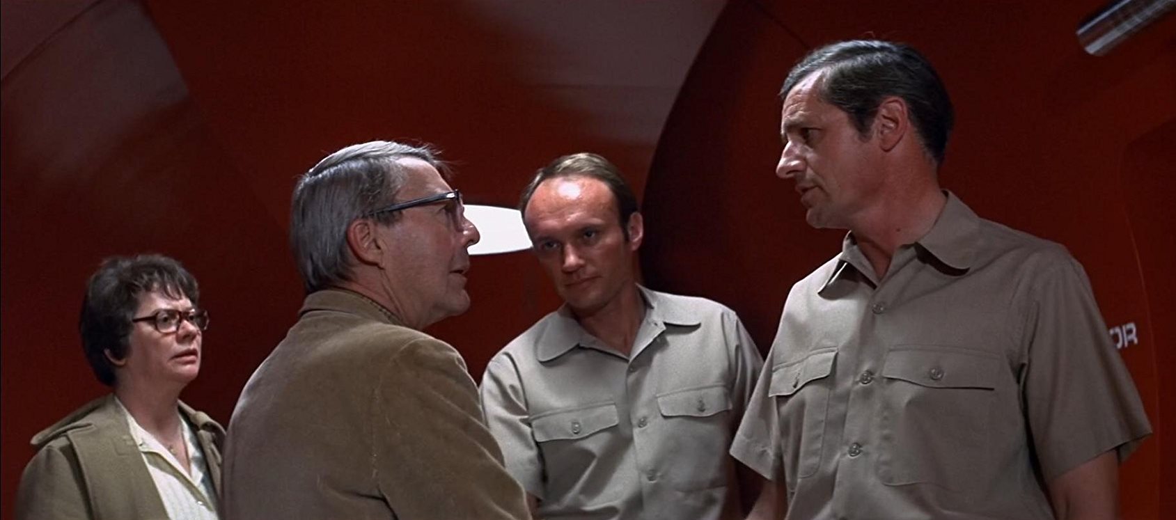 The Wildfire scientists - Kate Reid, David Wayne, James Olson, Arthur Hill - in The Andromeda Strain (1971)