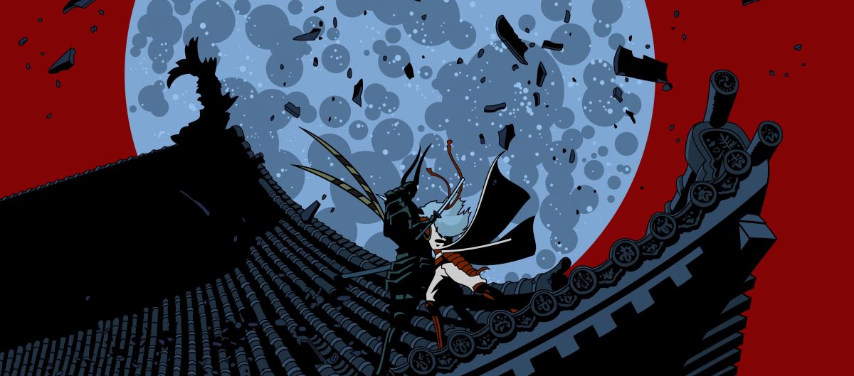 Cis and Duo in a rooftop fight in the stylised Program episode of The Animatrix (2003)