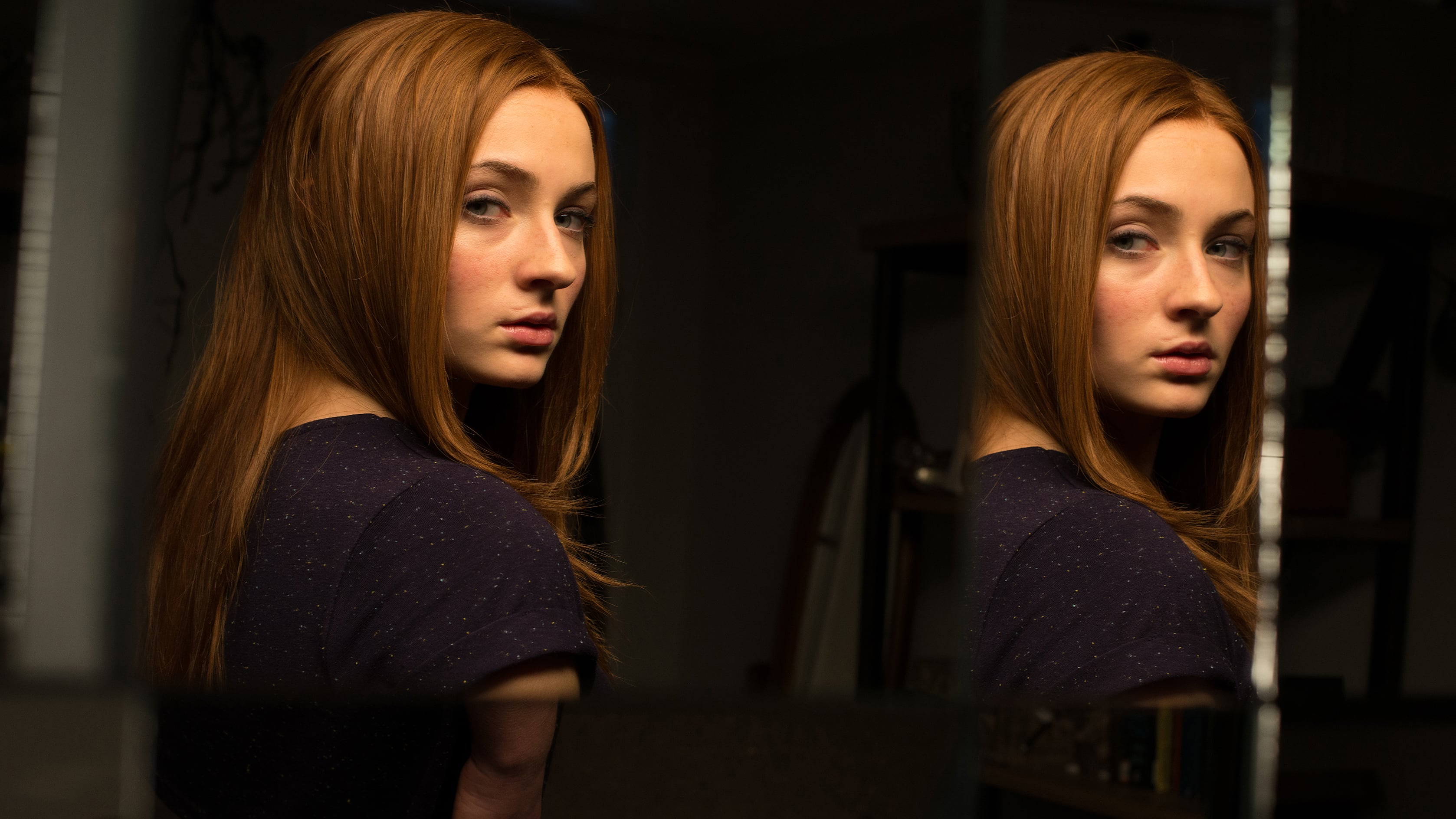 Sophie Turner as a regular British schoolgirl facing a doppelganger in Another Me (2013)