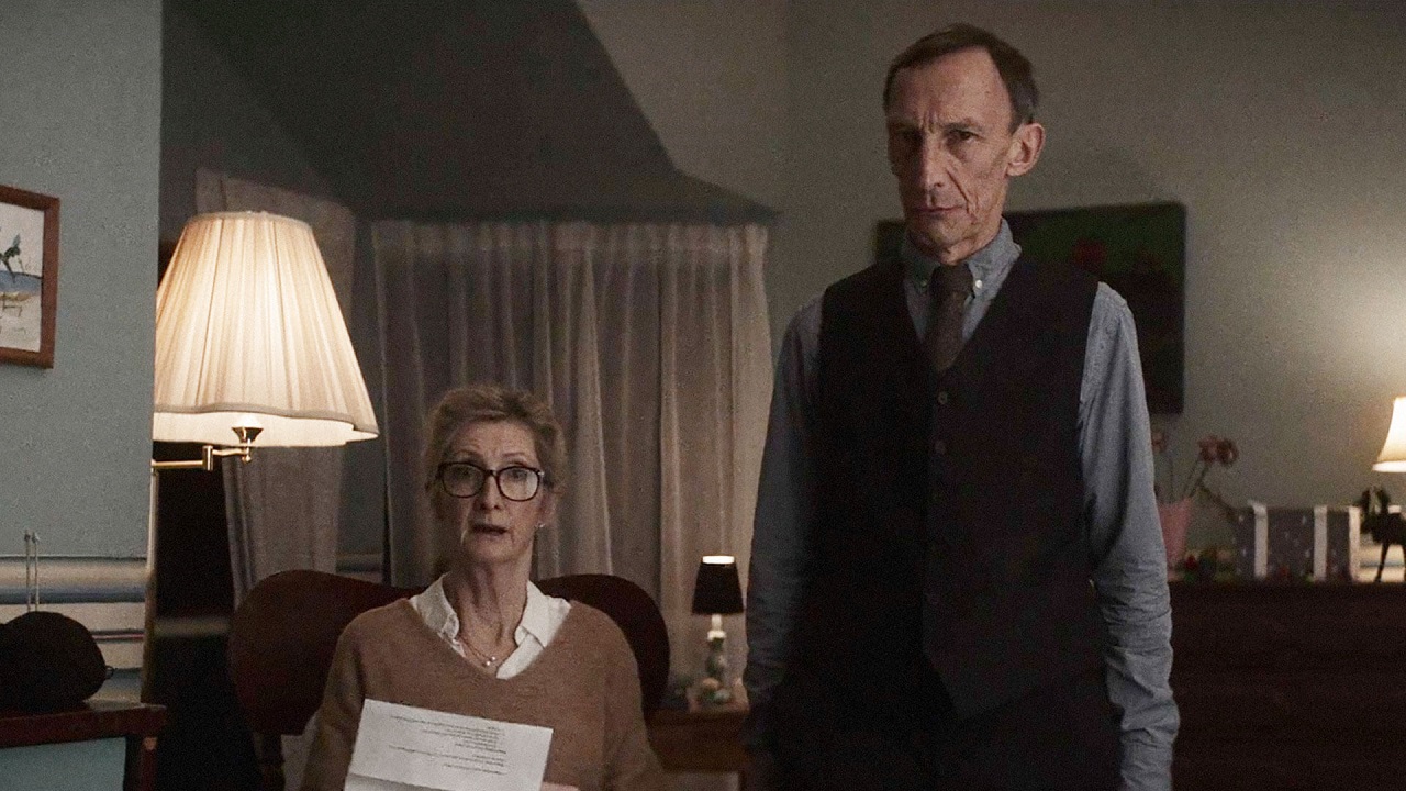 Elderly Satanists Sheila McCarthy and Julian Richings in Anything for Jackson (2020)