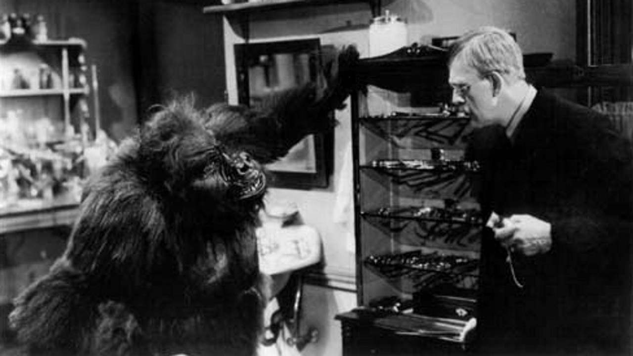 Boris Karloff confronts The Ape (1940)