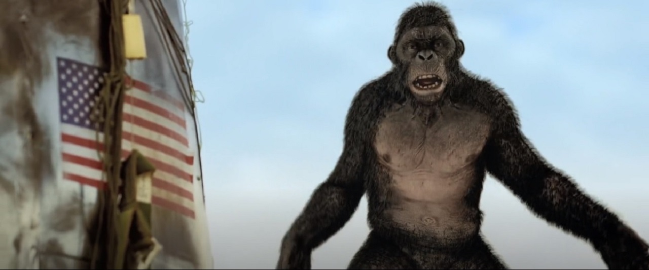 Abraham the giant chimpanzee in Ape vs. Monster (2021)