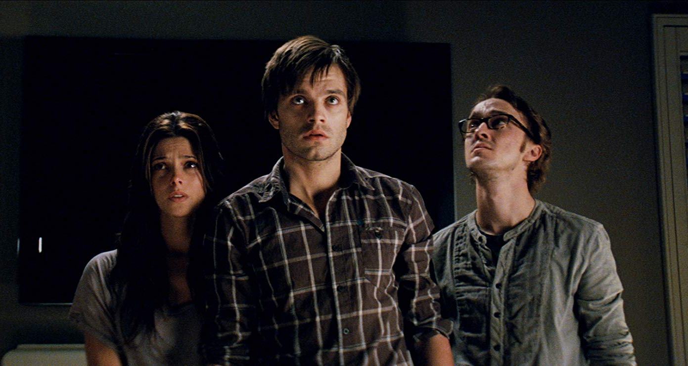 (l to r) Ashley Greene, Sebastian Stan and Tom Felton investigate haunted phenomena in The Apparition (2012)