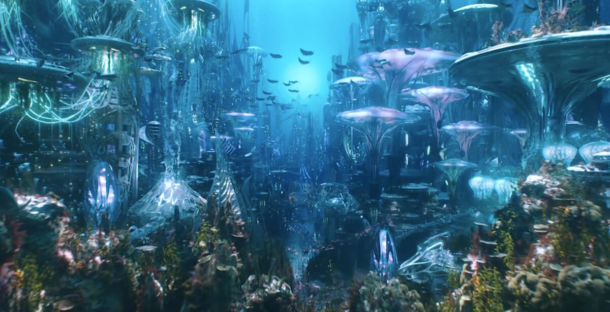 The city of Atlantis in Aquaman (2018)