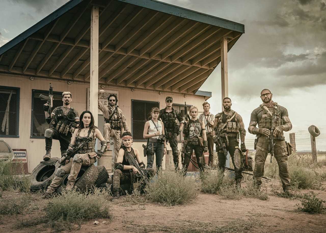 Raul Castillo, Ana de la Reguera, Michael Cassidy, Samantha Win, Ella Purnell, Garret Dillahunt, Nora Arnezeder, Matthias Schweighöfer, Omari Hardwick and Dave Bautista in Army of the Dead (2021)