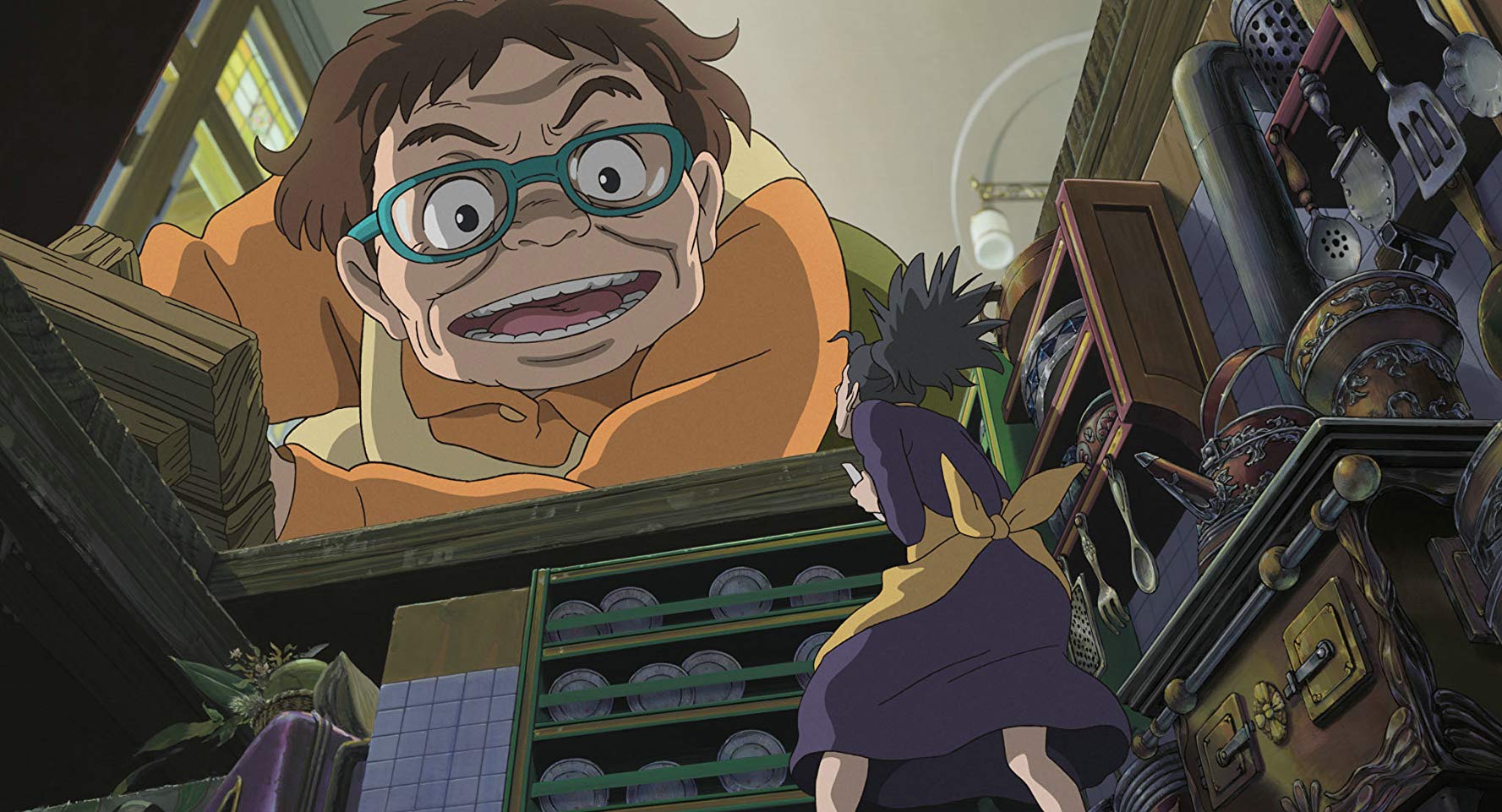 Homily covers as Haru pulls the roof off the doll's house inn Arrietty (2010)