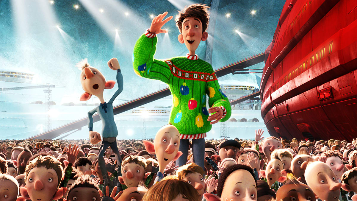 Arthur and the elves in Arthur Christmas (2011)