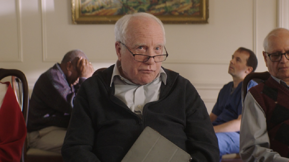 Richard Dreyfuss as Angus Stewart, a senior obsessed with a dream of going into space in Astronaut (2019)