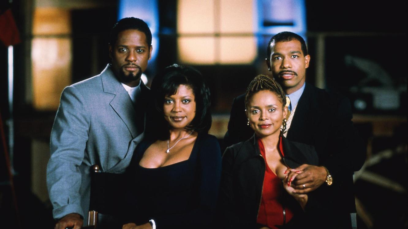 Stalker Blair Underwood, his wife, Marva Hicks, the object of his affections Debbi Morgan and her husband Michael Beach in Asunder (1998)`