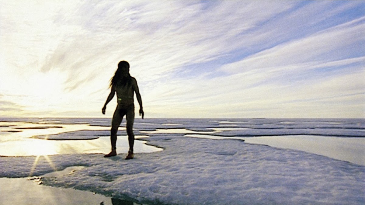 Natar Ungalaaq's incredible run across miles of snowy waste in the nude in Atanarjuat: The Fast Runner (2001)