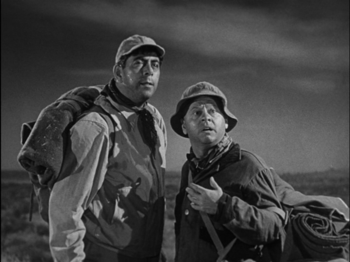 (l to r) Prospectors Robert Strauss and Mickey Rooney in The Atomic Kid (1954)