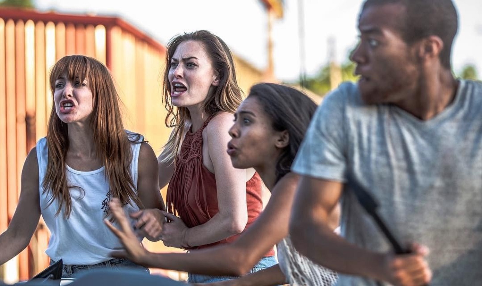 Kaitlin Mesh, Megan Few, Wyntergrace Williams and Moses J. Moseley in Attack of the Southern Fried Zombies (2017)