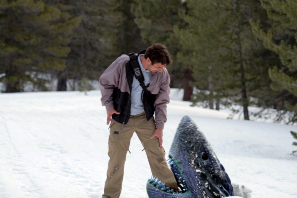 Shark attack in the snow in Avalanche Sharks (2013)
