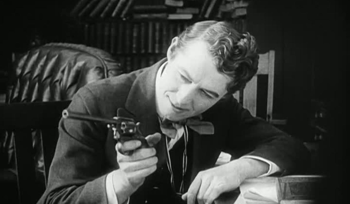 The Nephew (Henry B. Walthall) contemplates murder in The Avenging Conscience or Thou Shalt Not Kill (1914)