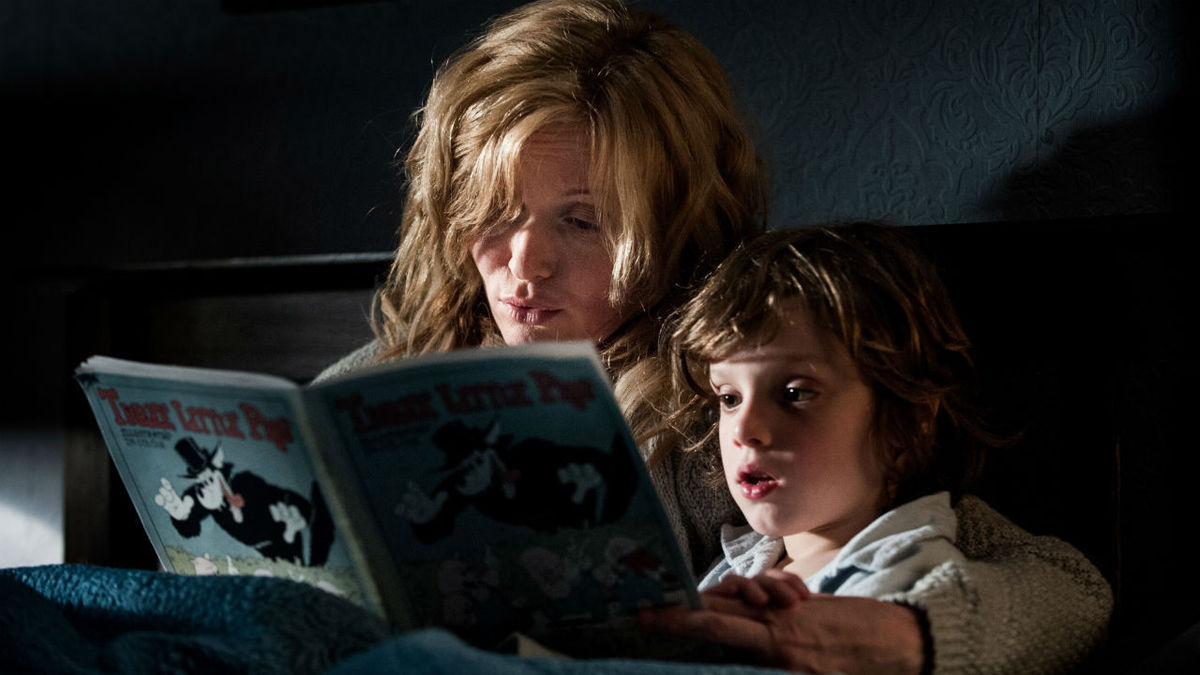 Essie Davis reads a bedtime story to her son Noah Wiseman in The Babadook (2014)