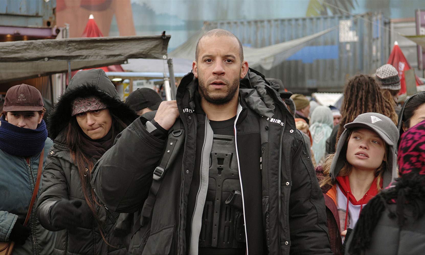 Vin Diesel passes through the streets of a Cyberpunk future in Babylon A.D. (2008)