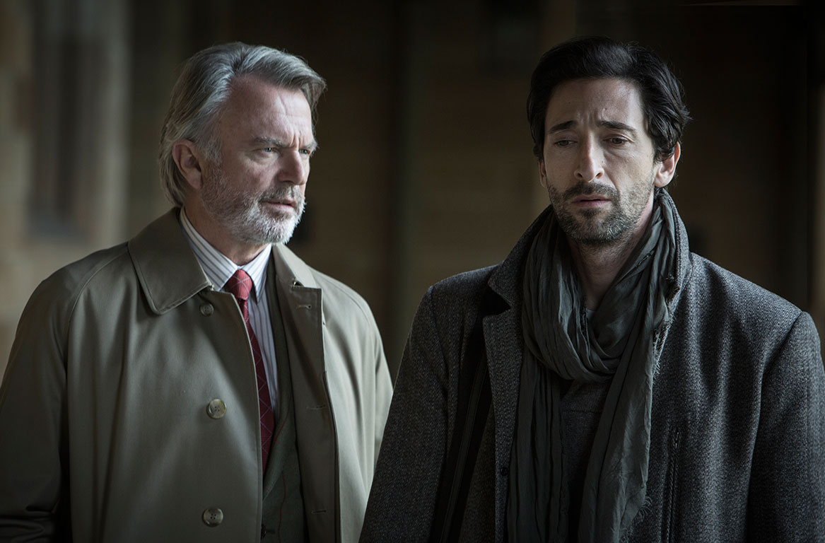 Haunted psychologist Adrien Brody (r) and his mentor Sam Neill (l) in Backtrack (2015)