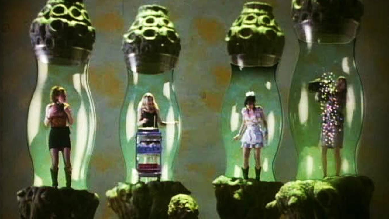 Miniaturised girls in bottles in Bad Channels (1992)