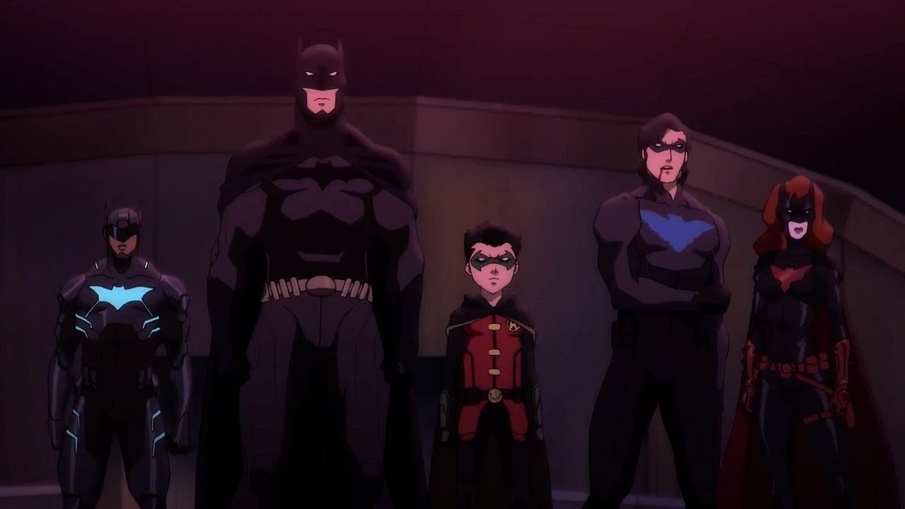 Batwing, Batman, Damian, Nightwing and Batwoman in Batman Bad Blood (2016)