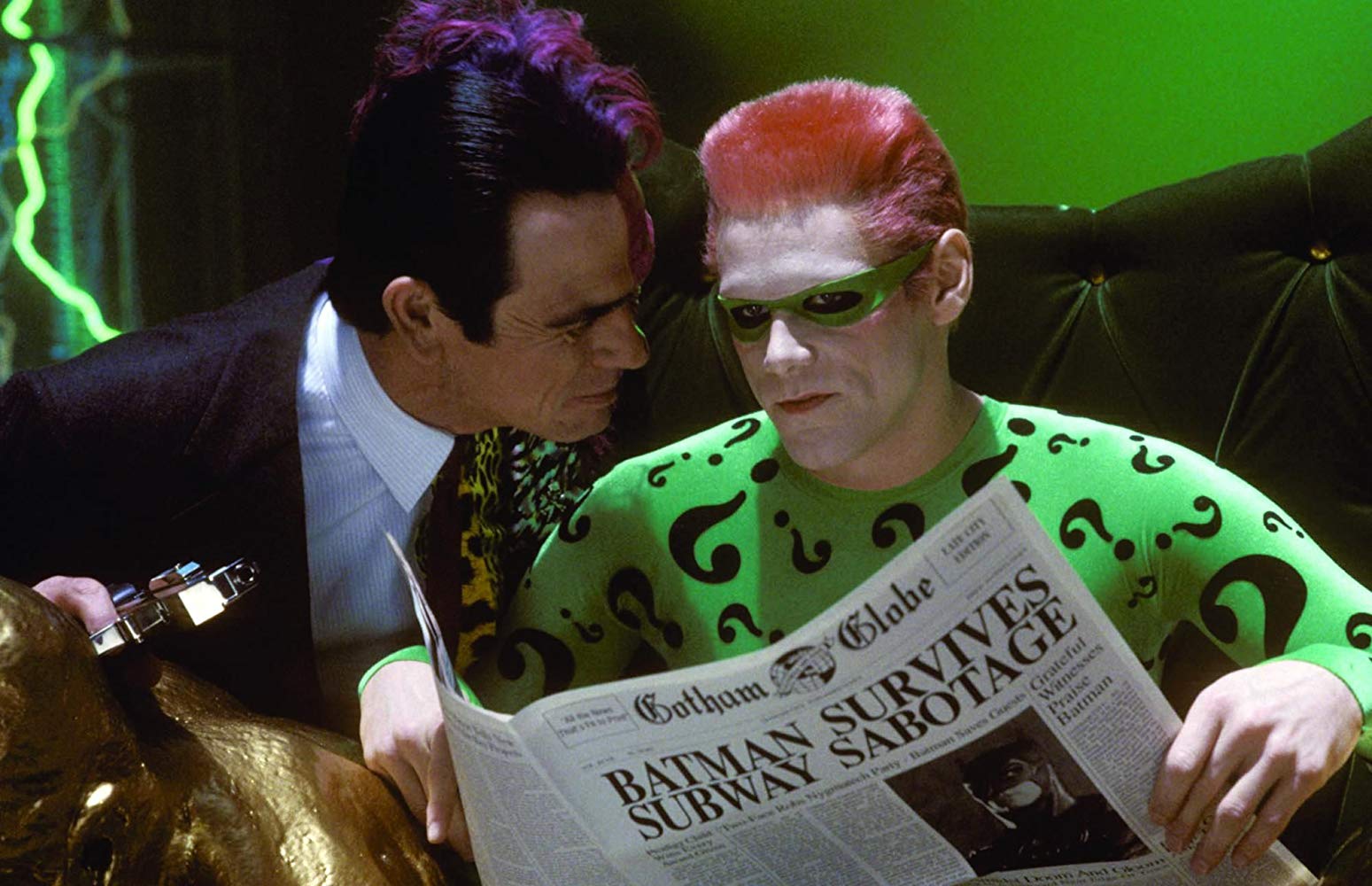 Two-Face (Tommy Lee Jones) and The Riddler (Jim Carrey) in Batman Forever (1995)