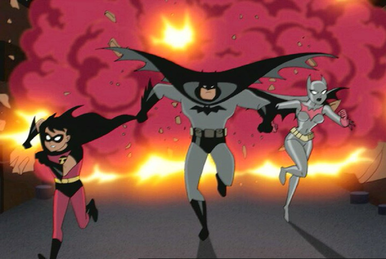 (l to r) Robin, Batman and Batwoman in Batman Mystery of the Batwoman (2003)