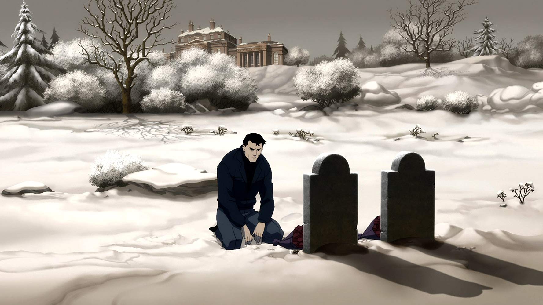 Bruce Wayne in mourning for his parents in Batman Year One (2011)