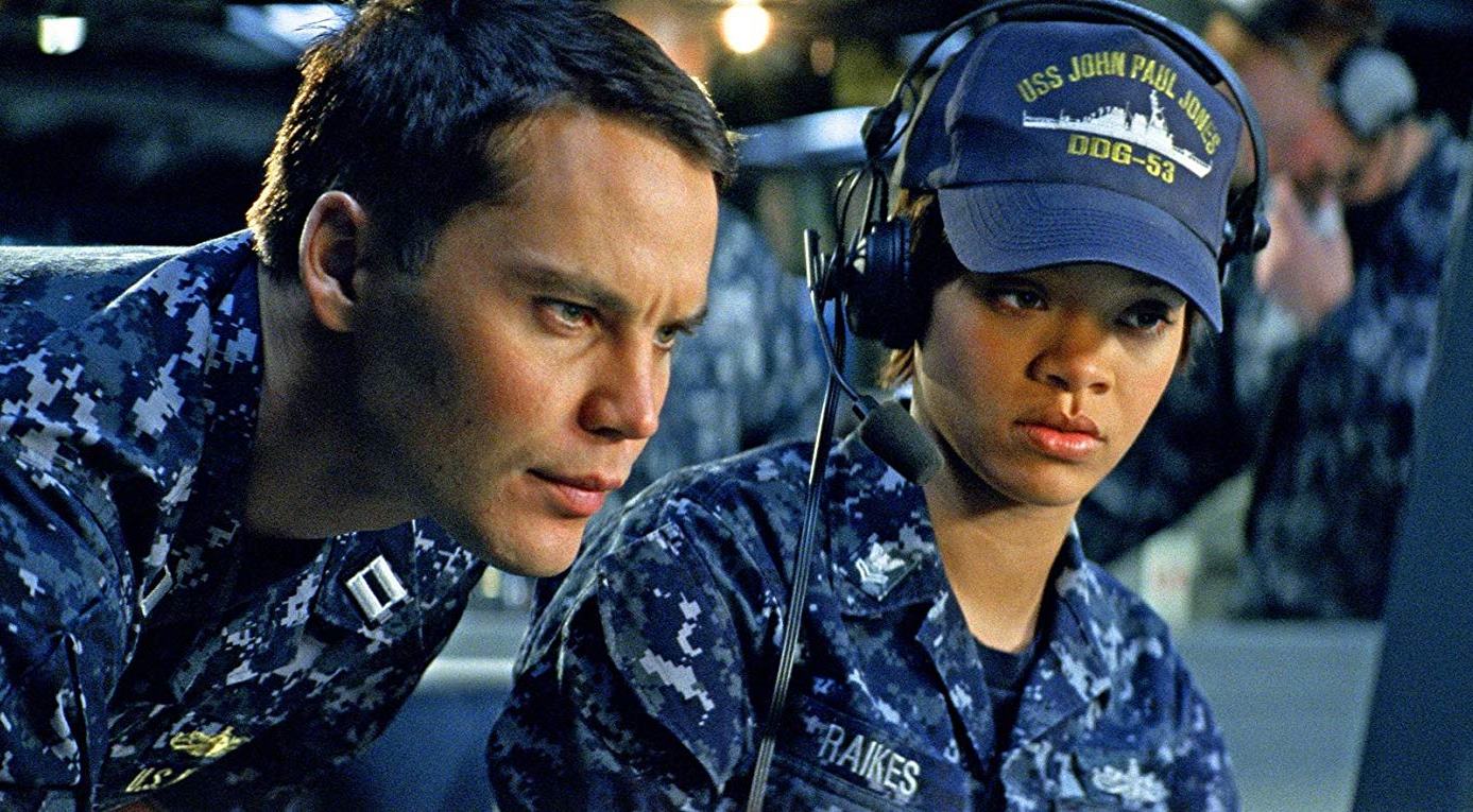 Taylor Kitsch and Rihanna in Battleship (2012)