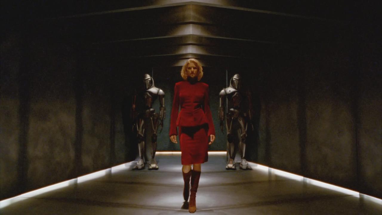 No 6 (Tricia Helfer)'s sensational entrance in the opening scene from Battlestar Galactica (2003)