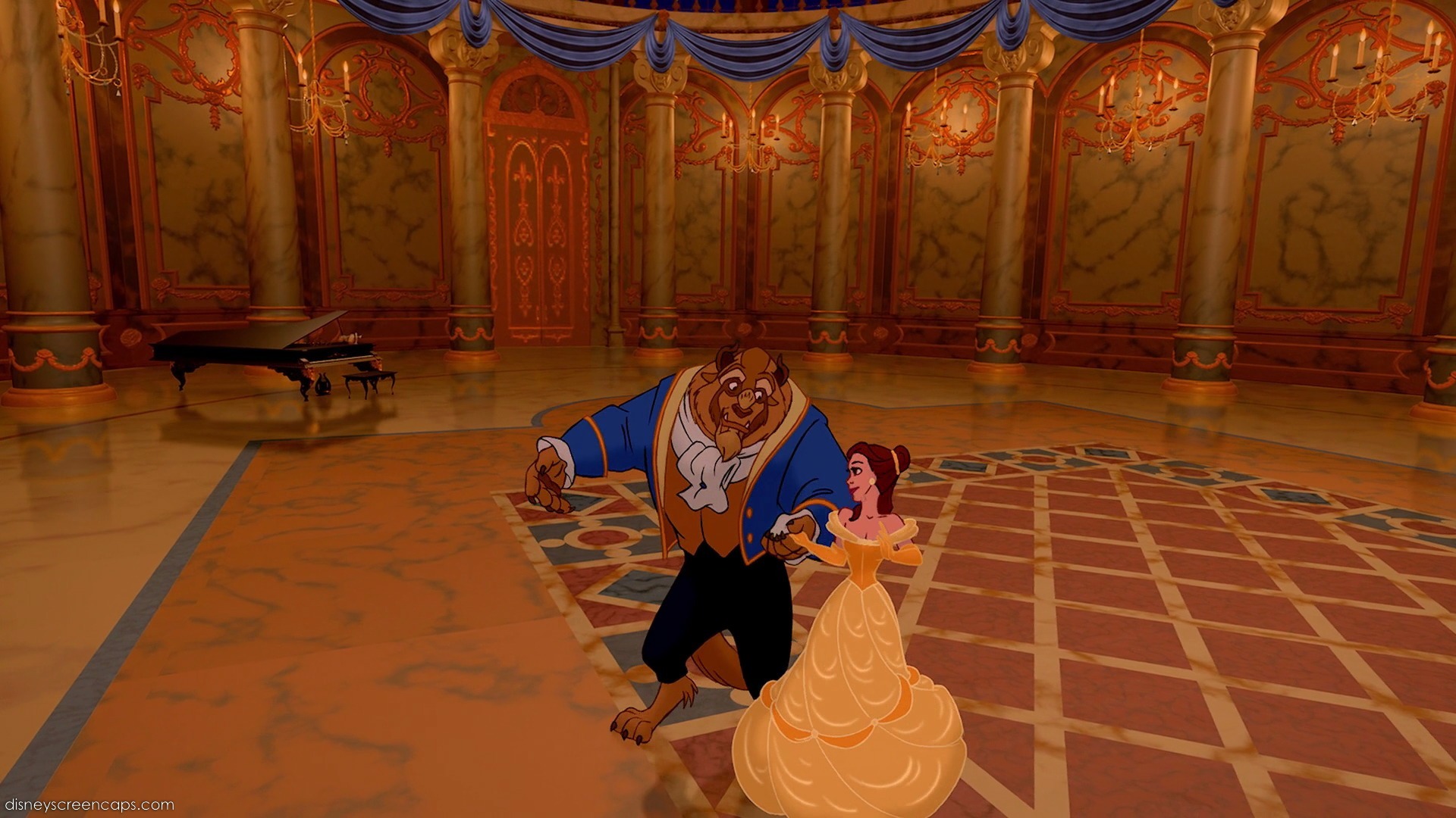 Belle and the Beast dance in Beauty and the Beast (1991)